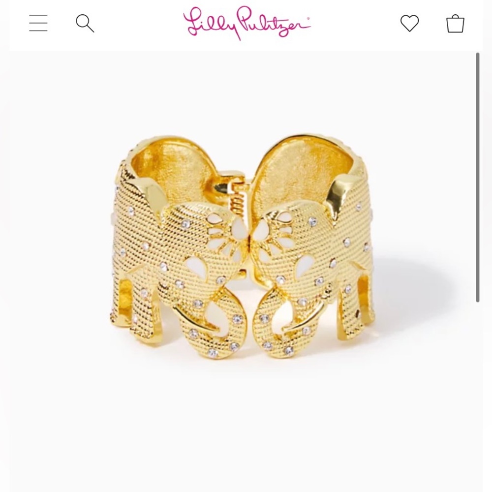 Lilly Pulitzer gold elephant cuff bracelet